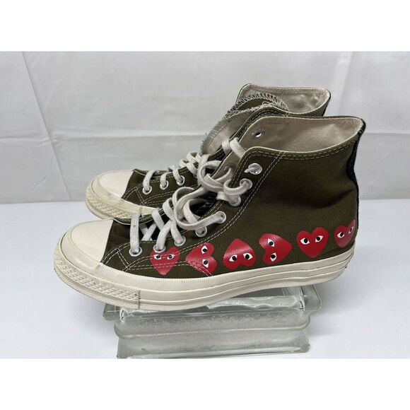 Converse Comme Des Garcons Play Chuck High Multi Heart Sneakers Size